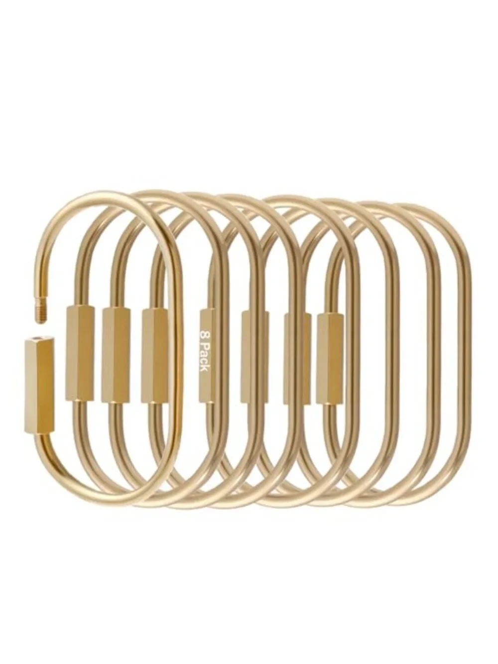 Solid Brass Locking Carabiner Keychain Clip Screw Lock Key Organizer Set of 8